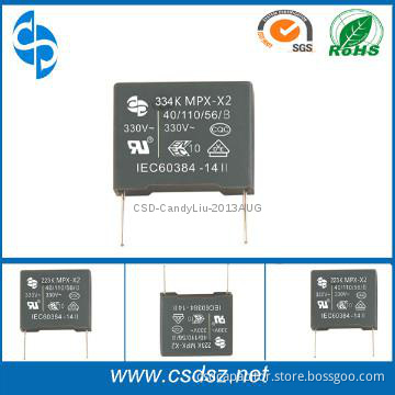 UL,VDE,ENEC,CQC,CB Certificated 330VAC  X2 Capacitor